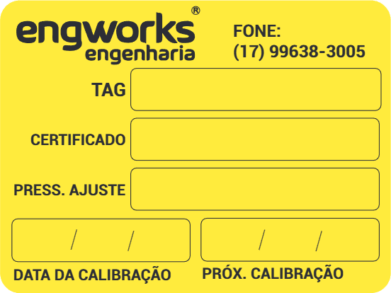 Placa de calibração em ABS amarelo